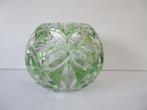 kristallen vaasje, Ophalen of Verzenden, Minder dan 50 cm, Groen, Glas
