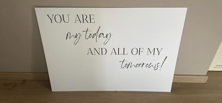 Welkomstbord huwelijk, Huis en Inrichting, Woonaccessoires | Tekstborden en Spreuken, Gebruikt, Ophalen