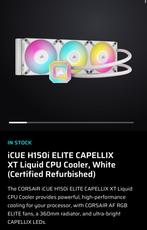 CORSAIR iCUE H150i ELITE CAPELLIX XT Liquid CPU Cooler White, Computers en Software, Ophalen of Verzenden, Refurbished