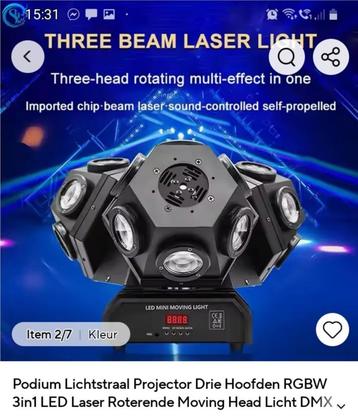 Helicopter 3xl rgbw led en 3x lasser rgb beschikbaar voor biedingen