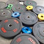 190 kilo ATX bumper  plates  Compleet  set   nette staat, Sport en Fitness, Ophalen, Zo goed als nieuw