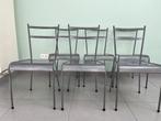 Zes metalen stoelen Habitat, Vijf, Zes of meer stoelen, Grijs, Gebruikt, Ophalen of Verzenden