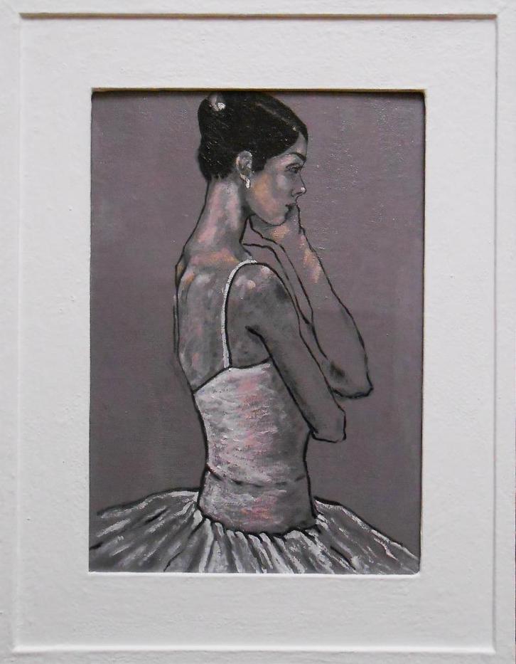 "Ballerina (XII)" Schilderij met lijst, Antiek en Kunst, Kunst | Schilderijen | Modern, Verzenden