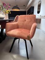 Eetkamerstoel Porto Fluweel Rose - draaibaar - 50 %, Nieuw, Vijf, Zes of meer stoelen, Metaal, Zwart
