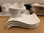 Wave design coffee set porcelain 12 cups with saucers & tray, Huis en Inrichting, Zo goed als nieuw, Ophalen