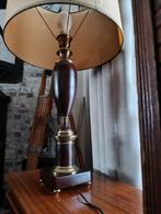 Ancienne lampe de table en laiton doré et bordeaux, Ophalen of Verzenden, Gebruikt