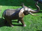 bronzen staande olifant, groot model, hoogte 90 cm!!, Tuin en Terras, Ophalen, Nieuw, Overige materialen, Dierenbeeld