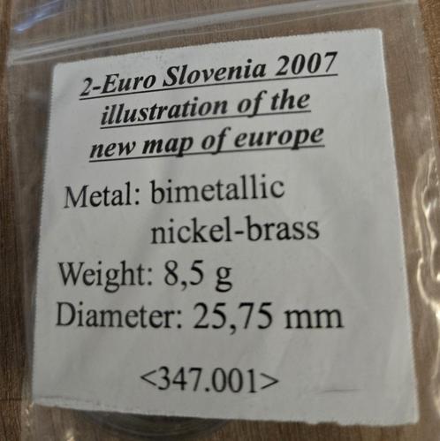 PIECE COMMEMORATIVE SLOVENIE 2007, Postzegels en Munten, Munten | Europa | Euromunten, 2 euro, Slovenië, Ophalen of Verzenden