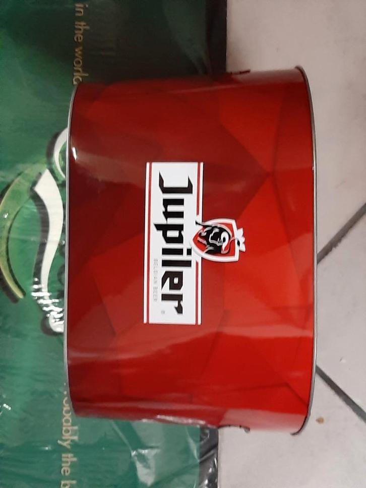 Jupiler metalen ijsemmer, Verzamelen, Biermerken, Zo goed als nieuw, Jupiler, Ophalen of Verzenden