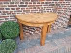 Robust eiken sidetable/wandconsole, Huis en Inrichting, Tafels | Sidetables, Ophalen of Verzenden, Rond
