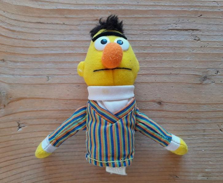 Vintage vingerpop Bert Sesamstraat, Kinderen en Baby's, Speelgoed | Poppen, Gebruikt, Ophalen of Verzenden