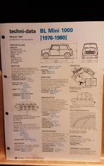 British leyland mini 1000 1976-1980 technische fiche, Comme neuf, Enlèvement ou Envoi