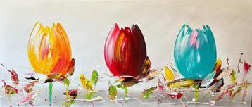 Gena- Tulpen- Handgeschilderd- Uniek  beschikbaar voor biedingen