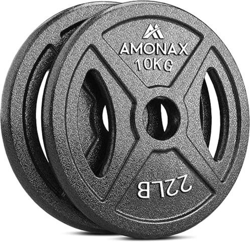 Amonax Gietijzeren halterschijvenset 2 x 10kg GRATIS LEV, Sport en Fitness, Fitnessmaterialen, Nieuw, Halterschijven, Verzenden