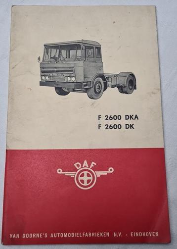 DAF instructieboek serie F 2600 DKA - F 2600 DK, 1969 beschikbaar voor biedingen