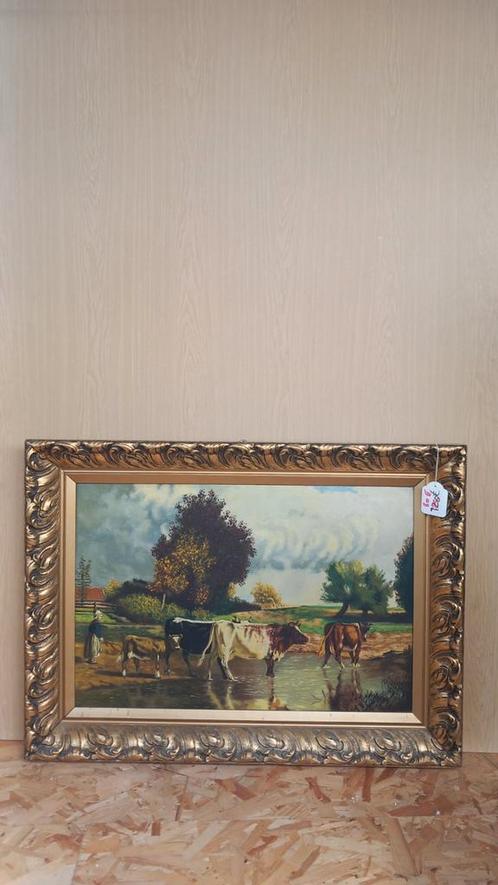 Prachtig landelijk schilderij met koeien, Antiek en Kunst, Kunst | Schilderijen | Klassiek, Ophalen