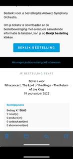 Le seigneur des anneaux. concert du retour du roi.Anvers19.9, Twee personen, September