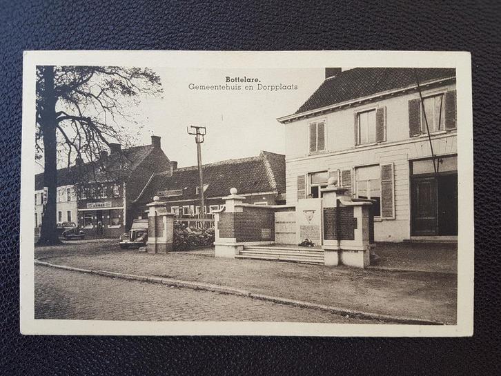 Postkaart Bottelare Gemeentehuis en Dorpplaats, Verzamelen, Postkaarten | België, Gelopen, Oost-Vlaanderen, 1920 tot 1940, Ophalen of Verzenden