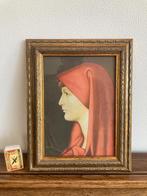 Roze Fabiola Jean-Jacques Henner goudkleurig barok lijstje, Antiek en Kunst, Ophalen of Verzenden