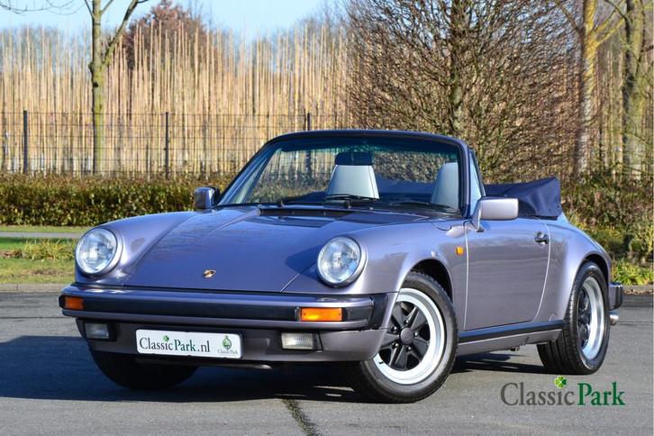Porsche 911 Carrera 3.2 Cabriolet (G-Modell) (bj 1987), Auto's, Oldtimers, Bedrijf, Te koop, Lederen bekleding, Metaalkleur, Open dak