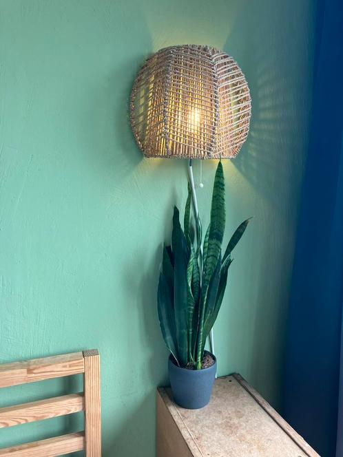 Ikea wandlamp manalg zeegras riet rotan vintage, Huis en Inrichting, Lampen | Wandlampen, Zo goed als nieuw, Overige materialen