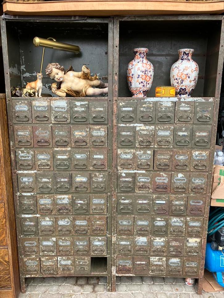 2 x Vintage industriële Ladekast ( ex leger), Maison & Meubles, Armoires | Commodes, Comme neuf, Enlèvement