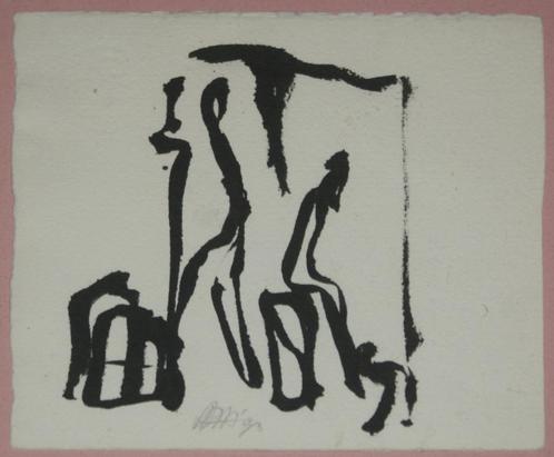 Ad Arma (1954): Personages (25 x 20 cm), Antiek en Kunst, Kunst | Schilderijen | Klassiek, Ophalen of Verzenden