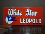 Plaque emaillee horizontale bière White Star Leopold 1946, Collections, Marques & Objets publicitaires, Enlèvement ou Envoi, Utilisé