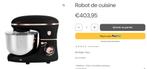 robot ménager, Elektronische apparatuur, Keukenmixers, 4 liter of meer, Ophalen, Zo goed als nieuw, 3 snelheden of meer