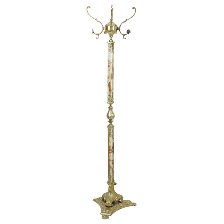 Hollywood Regency Kapstok Onyx en Messing Fifties 167cm, Huis en Inrichting, Woonaccessoires | Kapstokken, Gebruikt, Staande kapstok