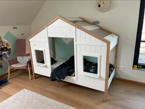 Kinderbed - huisje, Kinderen en Baby's, Kinderkamer | Bedden, Zo goed als nieuw, 180 cm of meer, 85 tot 100 cm, Matras, Ophalen