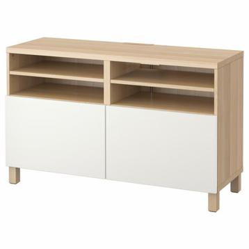 Meuble TV Ikea blanc et chêne blanchi 120 cm large  beschikbaar voor biedingen
