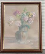 Pastel fleur signe Henri poppe 1956, Antiquités & Art, Enlèvement ou Envoi