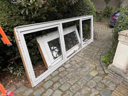 Drievoudig raam inclusief dubbele beglazing - Wit, Doe-het-zelf en Bouw, Glas en Ramen, Gebruikt, Gevelraam of Ruit, 120 tot 160 cm