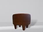 Pouf en rotin, Maison & Meubles, Enlèvement, Comme neuf, Rond, Bois