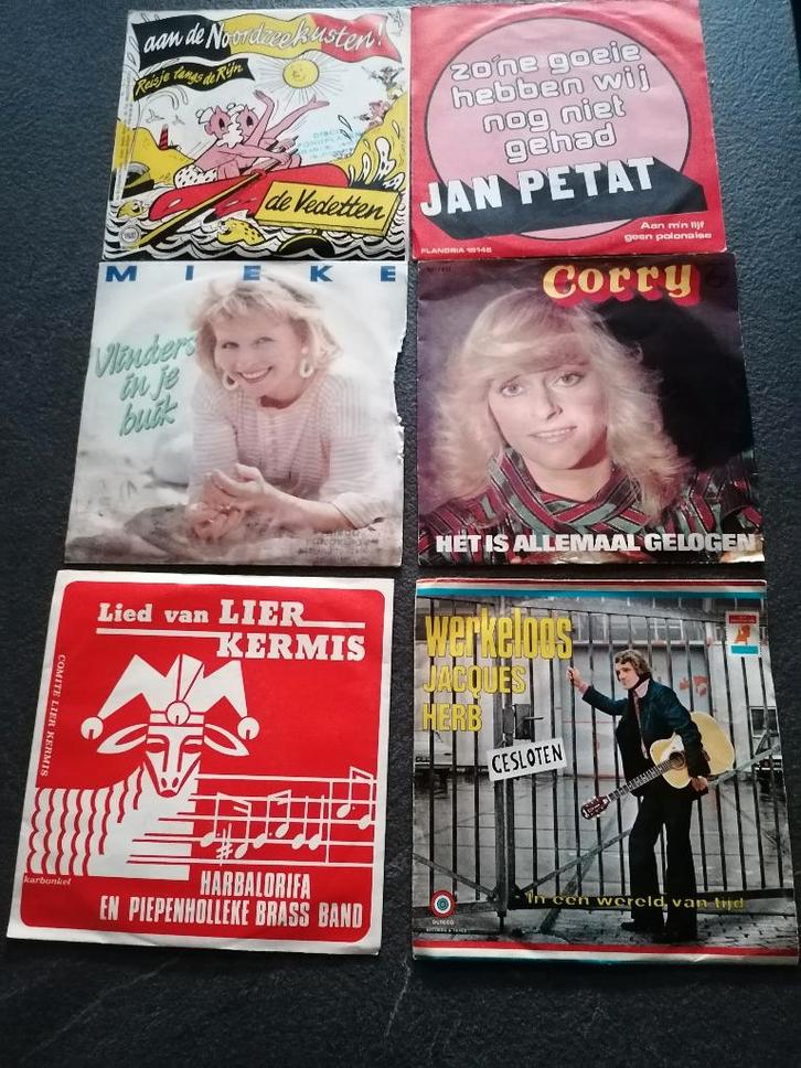 6x Vlaams Feestmuziek, Cd's en Dvd's, Vinyl Singles, Gebruikt, Single, Nederlandstalig, 7 inch, Ophalen of Verzenden