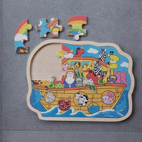 Puzzel Ark van Noach, Kinderen en Baby's, Speelgoed | Kinderpuzzels, Gebruikt, 2 tot 4 jaar, 10 tot 50 stukjes, Van hout, Ophalen of Verzenden