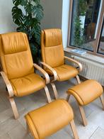 Deux sièges Stressless en cuir ocre, Enlèvement, Utilisé