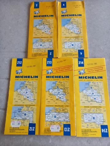 Vijf oude Michelin wegenkaarten. beschikbaar voor biedingen