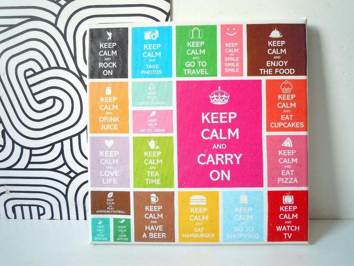 Pop Art - Keep calm and carry on, Huis en Inrichting, Woonaccessoires | Wanddecoraties, Zo goed als nieuw, Verzenden