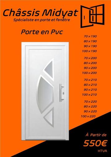 Porte d'entré Pvc en STOCK  550€