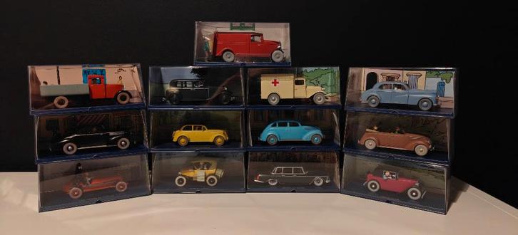 13 voitures Tintin Moulinsart 1/43, Collections, Collections complètes & Collections, Enlèvement ou Envoi