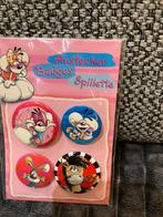Set van 4 badges / buttons diddl, diddlina, Galupy,  binombl, Verzamelen, Ophalen of Verzenden, Diddl