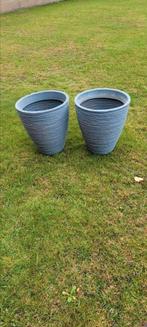 Grijze plastieke bloempotten, Tuin en Terras, Ophalen, Zo goed als nieuw