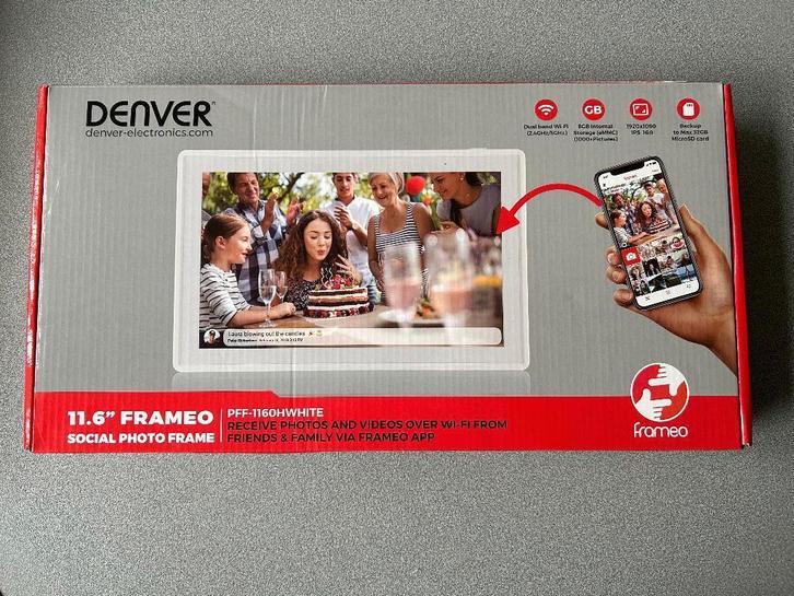 Digitale fotolijst Denver Frameo, Audio, Tv en Foto, Foto | Digitale fotokaders, Nieuw, 8 tot 12 inch, 2 GB of meer, Ophalen