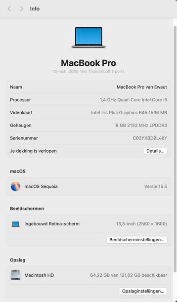MacBook Pro 13-inch (2019) - Intel Core i5 beschikbaar voor biedingen