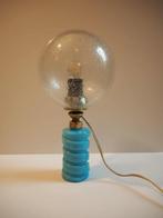 Vintage blauw opaline lampje, bol lamp, 1960s, Ophalen of Verzenden