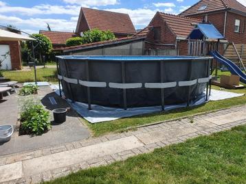 Opbouwzwembad, 300 cm ou plus, Rond, Enlèvement, Utilisé