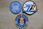 Lot 3 patches 75 jaar Marine ABL UN blauwhelm US Air Force, Verzamelen, Militaria | Algemeen, Embleem of Badge, Overige soorten