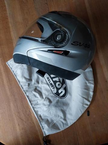 Modular Motorcycle Helmet Airoh SV55 DualVisor Glossy Silver
